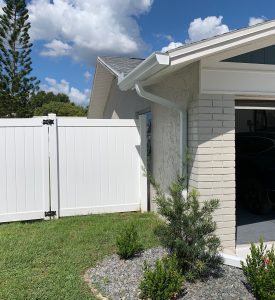 white gutter system on house